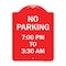 Signmission Designer Series No Parking 7-00 Am to 3-30 Pm, Red & White Aluminum Sign, 18" x 24", RW-1824-23603 A-DES-RW-1824-23603 - alternate 1